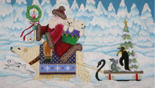 B-230 Santa Riding Polar Bear Pulling Sled