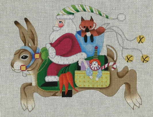 B-338 Santa on Brown Rabbit