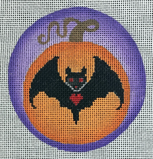 B-424C Halloween Pumpkin Round with Bat