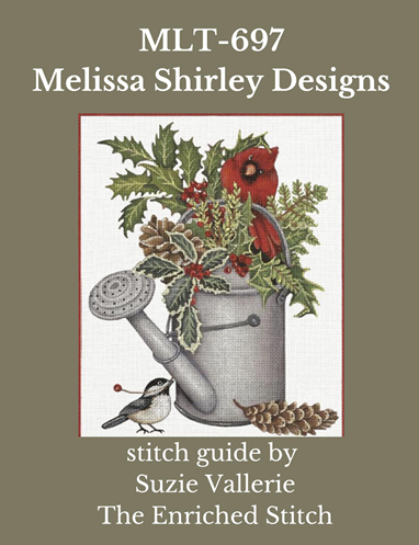 MLT697 Cardinal Watering Can Stitch Guide