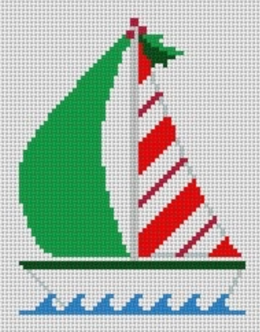 5836 Candy Cane Sailboat