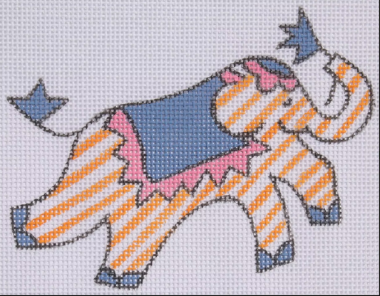 JW-OM-05 Mini Elephant - Orange Stripes