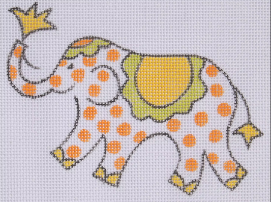 JW-OM-08 Mini Elephant - Orange Polka Dots