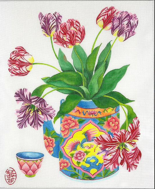 GM-PL-08 Tulips in Teapot