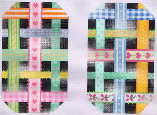 EGC-04f Black Woven Ribbons Half-Size Eye Glass Case