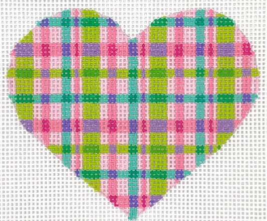 OM-280 Pink, Lime, Turquoise Madras Mini Heart