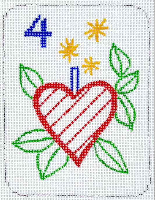 OM-376 Mini Mahjong Tile - Heart with Leaves