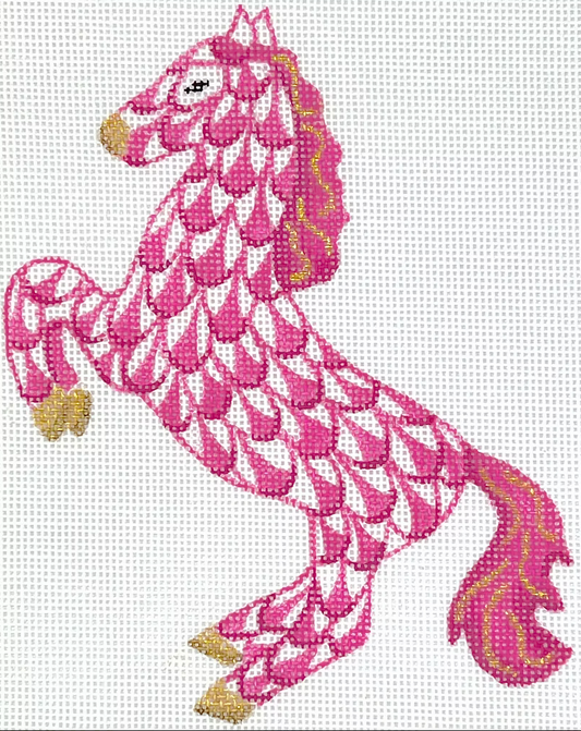 OM-419 Mini Fishnet Leaping Horse - Pink