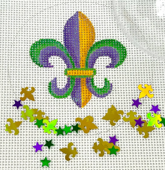 OMD-37 Mardi Gras Fleur-de-Lys Snow Globe