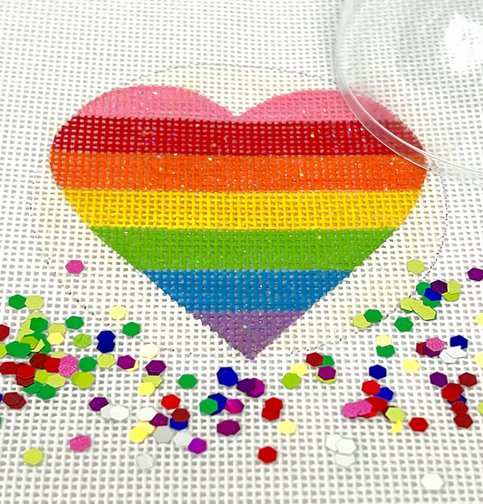 OMD-39 Rainbow Heart Snow Globe