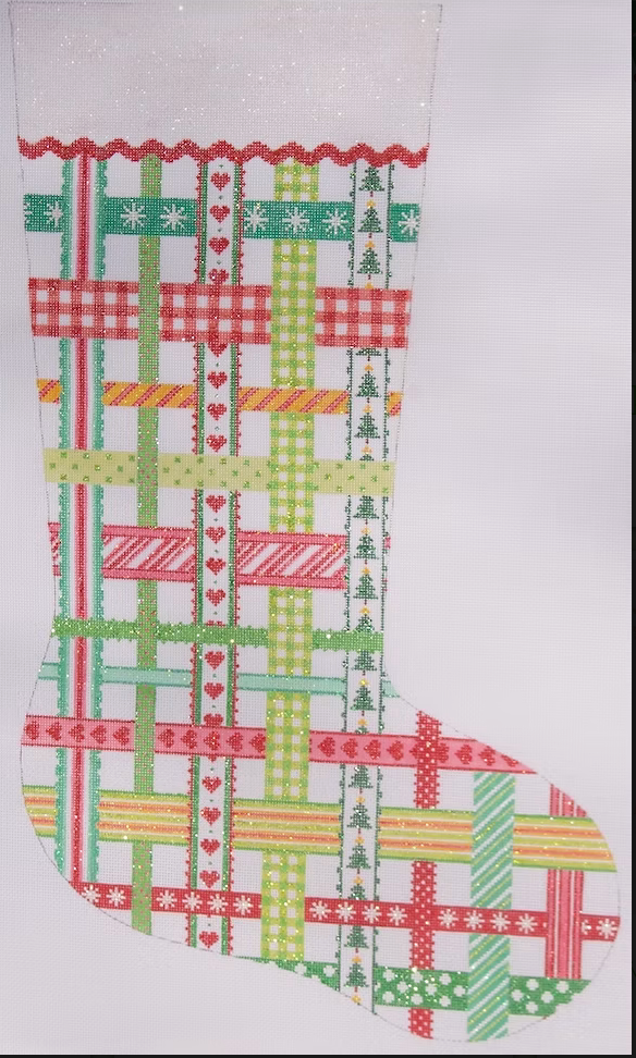 STK-13 Classic Colors Woven Ribbons Stocking
