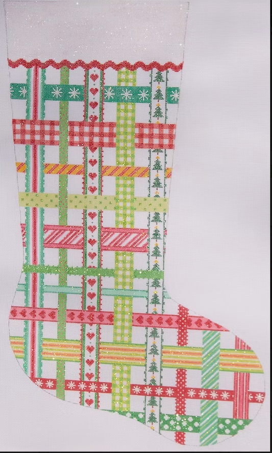 STK-13 Classic Colors Woven Ribbons Stocking