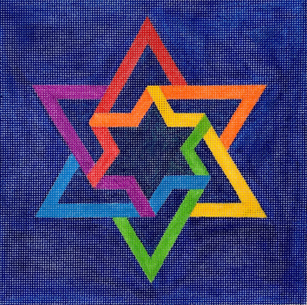 TEF-01 Double Interlocking Rainbow Star of David Tallis Bag