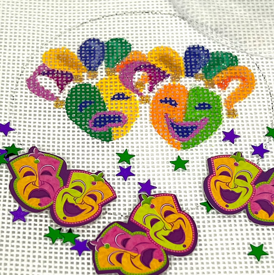 OMD-35 Mardi Gras Masks Snow Globe