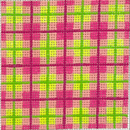 INSSQ3-01 Pink and Green Madras Plaid Insert