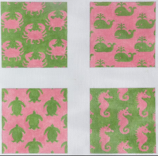 CO4-06 Preppy Sea Life Coasters