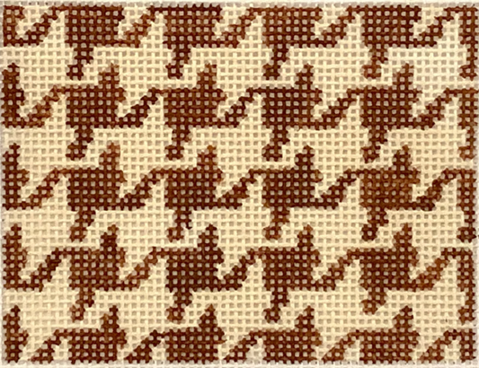 INSPCC-33 Houndstooth Credit Card Holder - Brown and Tan