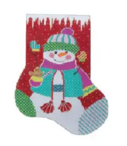 ST-MC26B Red Background Snowman