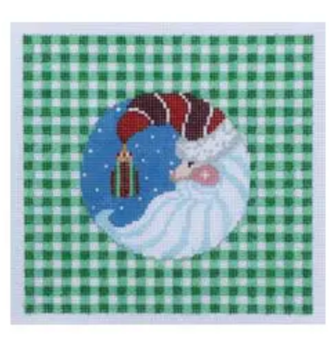 ST-C113 Crescent Santa - Gingham Border