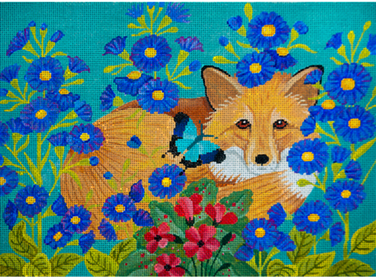 JP-A096 Fox in Flower Garden