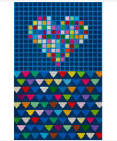 JP-DP125 Denim Heart and Triangles