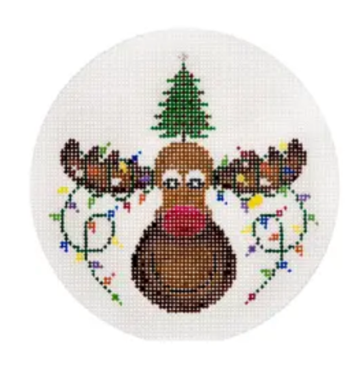 JP-X233 Moose with Christmas Lights