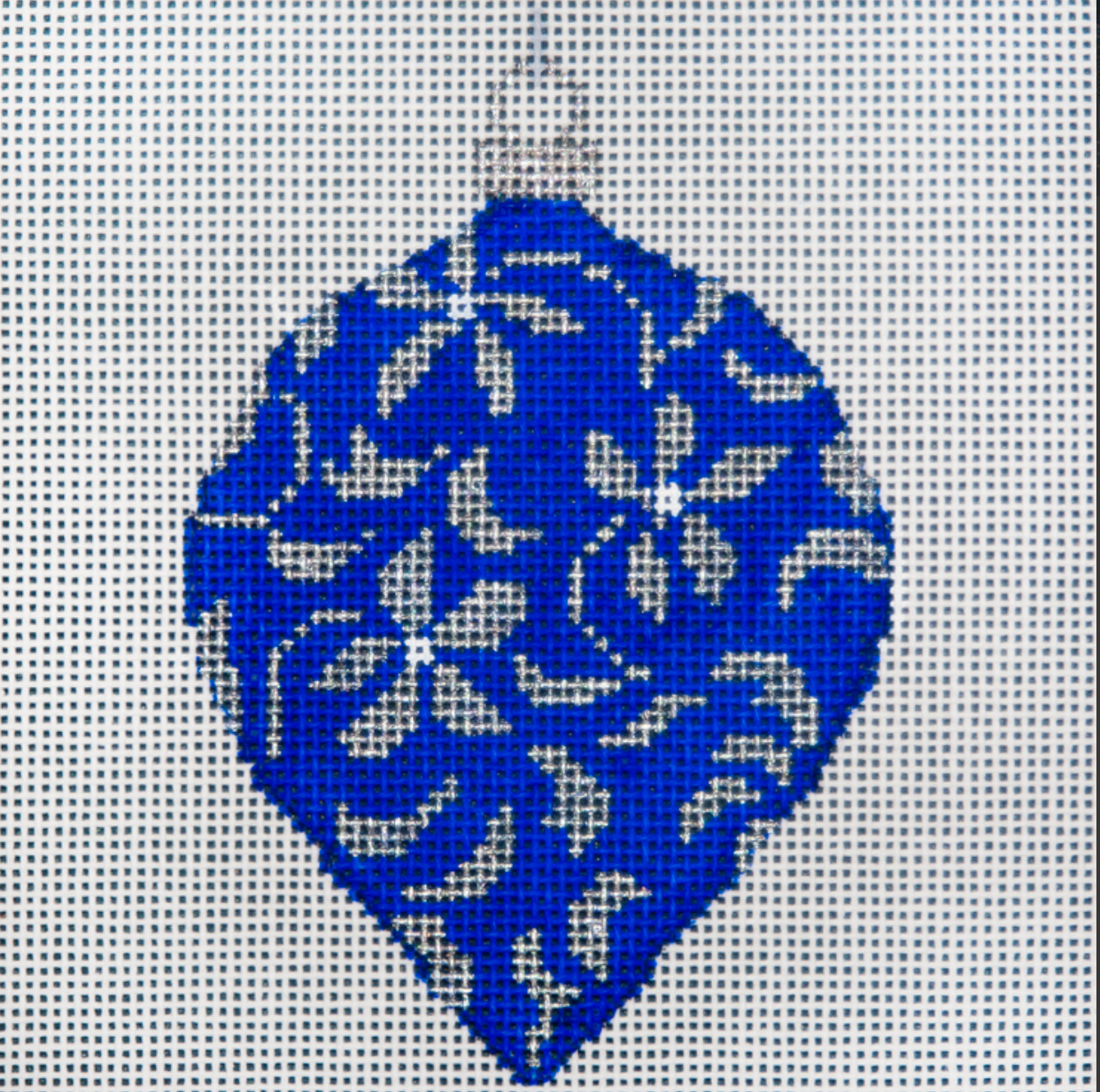 JP-X304-3 Silver Flowers on Blue