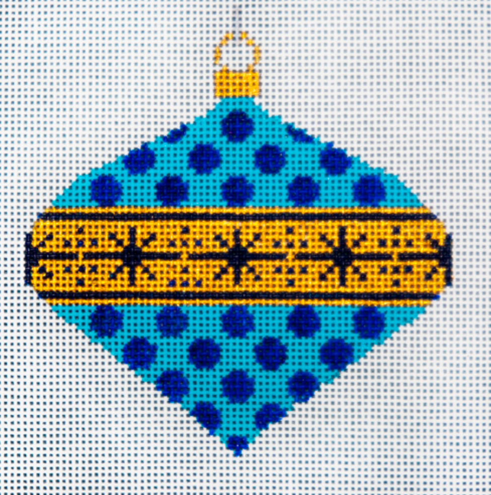 JP-X305-13 Blue Dots with Gold Ornament