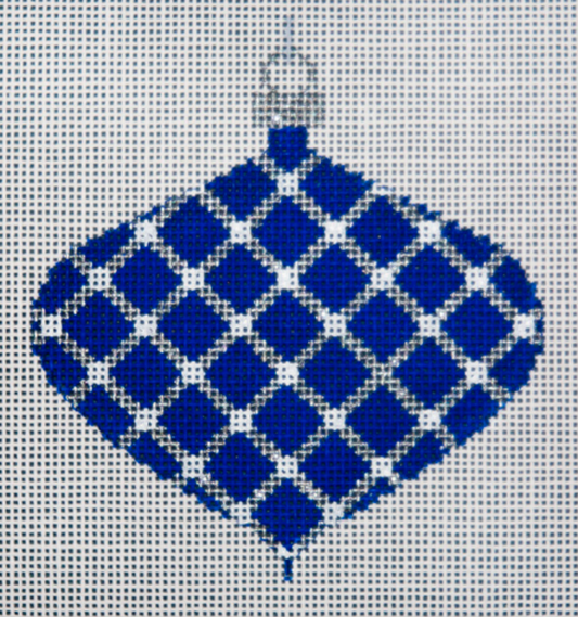 JP-X305-5 Blue and Silver Diamond Ornament