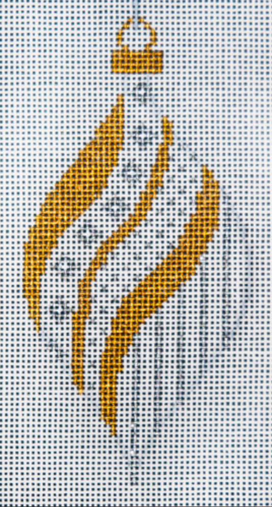 JP-X305-9 Silver and Gold Teardrop Ornament