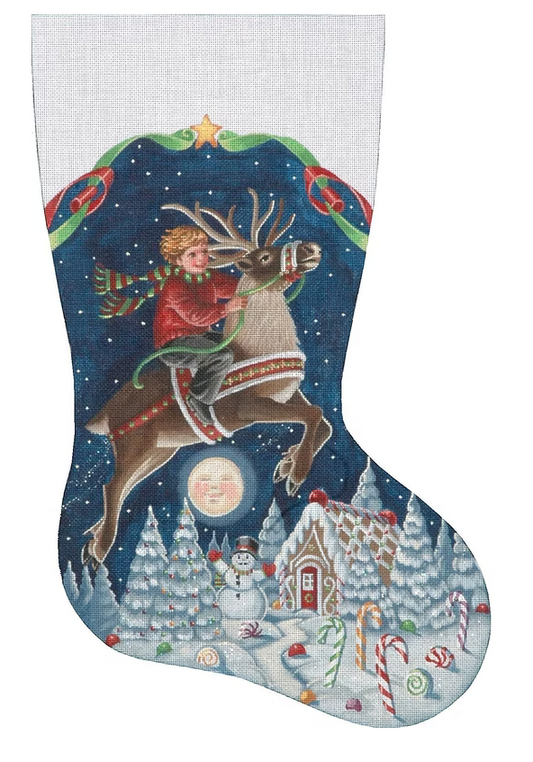 TTAXS425 Boy on Reindeer Stocking