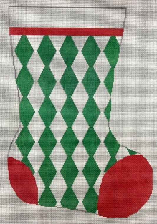 ASIT099GXXL Green/White Diamond Stocking
