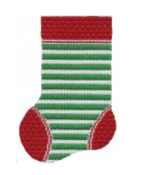 ASIT094 Green/White Stripe Mini Stocking