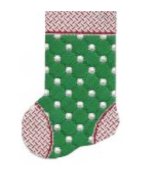 ASIT095 Green/White Dots Mini Stocking