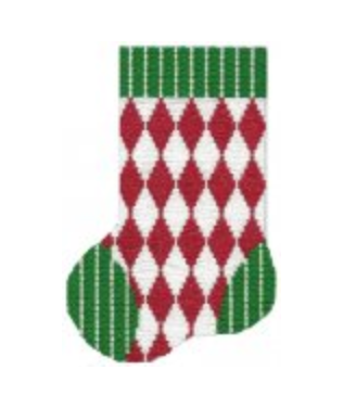 ASIT099 Red/White Diamonds Mini Stocking