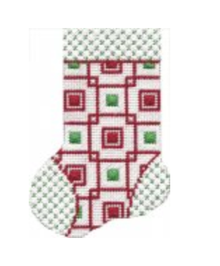 ASIT104 Red/Green Squares Mini Stocking