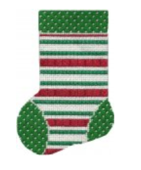 ASIT105 Red/White/Green Lines Mini Stocking