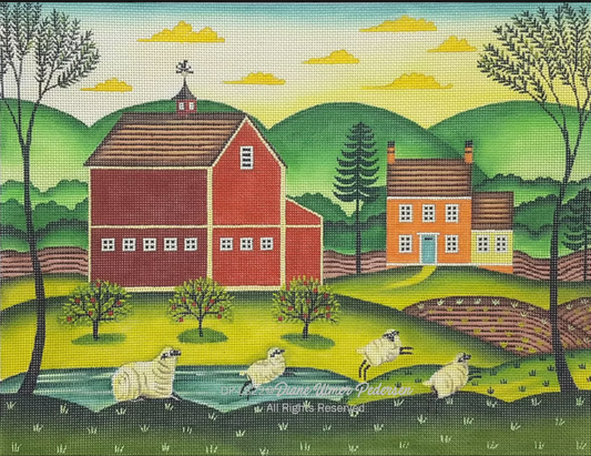 DP-LS22 Red Barn and Sheep