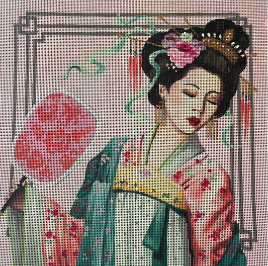 PE270 Elegant Geisha with Fan