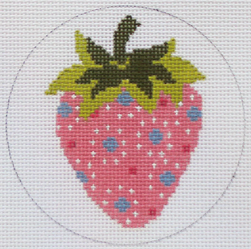 AC153 Pink Strawberry With Blue Dots