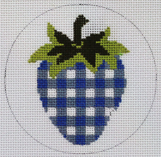 AC154 Blue And White Gingham Strawberry