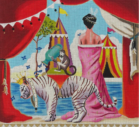 AN358 Siberian Tiger and Monkey with Lady