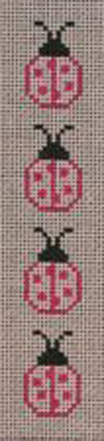 BKM200 Pink Ladybugs on White Bookmark/Key Fob
