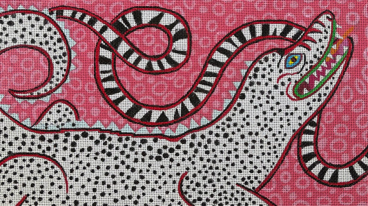 CL011 Folk Art Gator and Snake Clutch