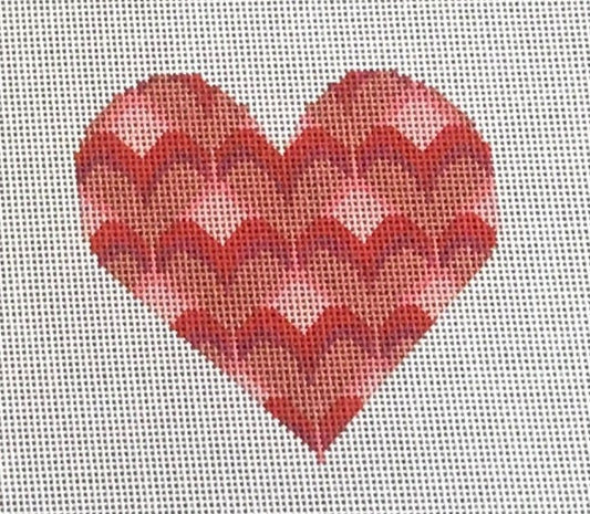 TM-31 Bargello Hearts in Heart - Pink and Red