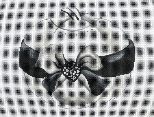 FF245 Black and White Pumpkin with Bow