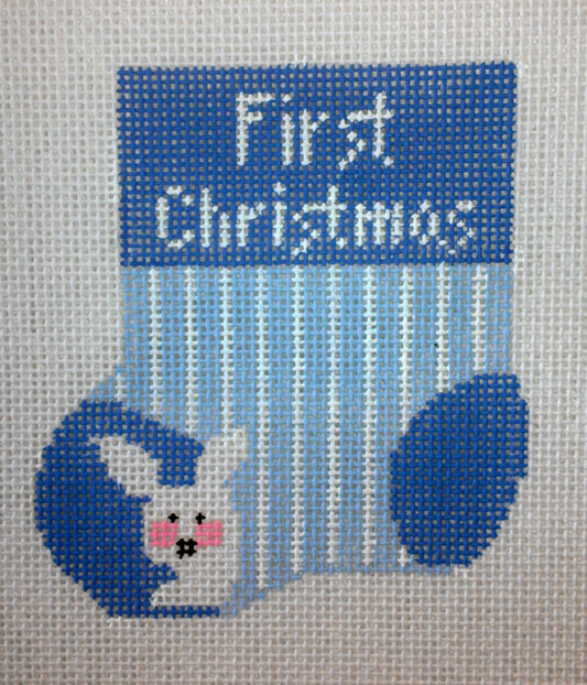 CM628 Baby's First Christmas Mini Sock - Blue
