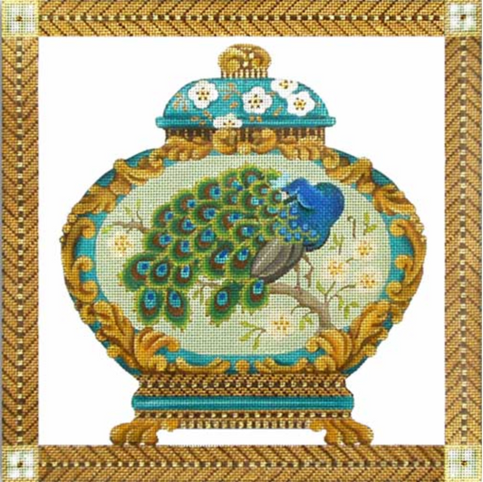 1665 Peacock Ginger Jar