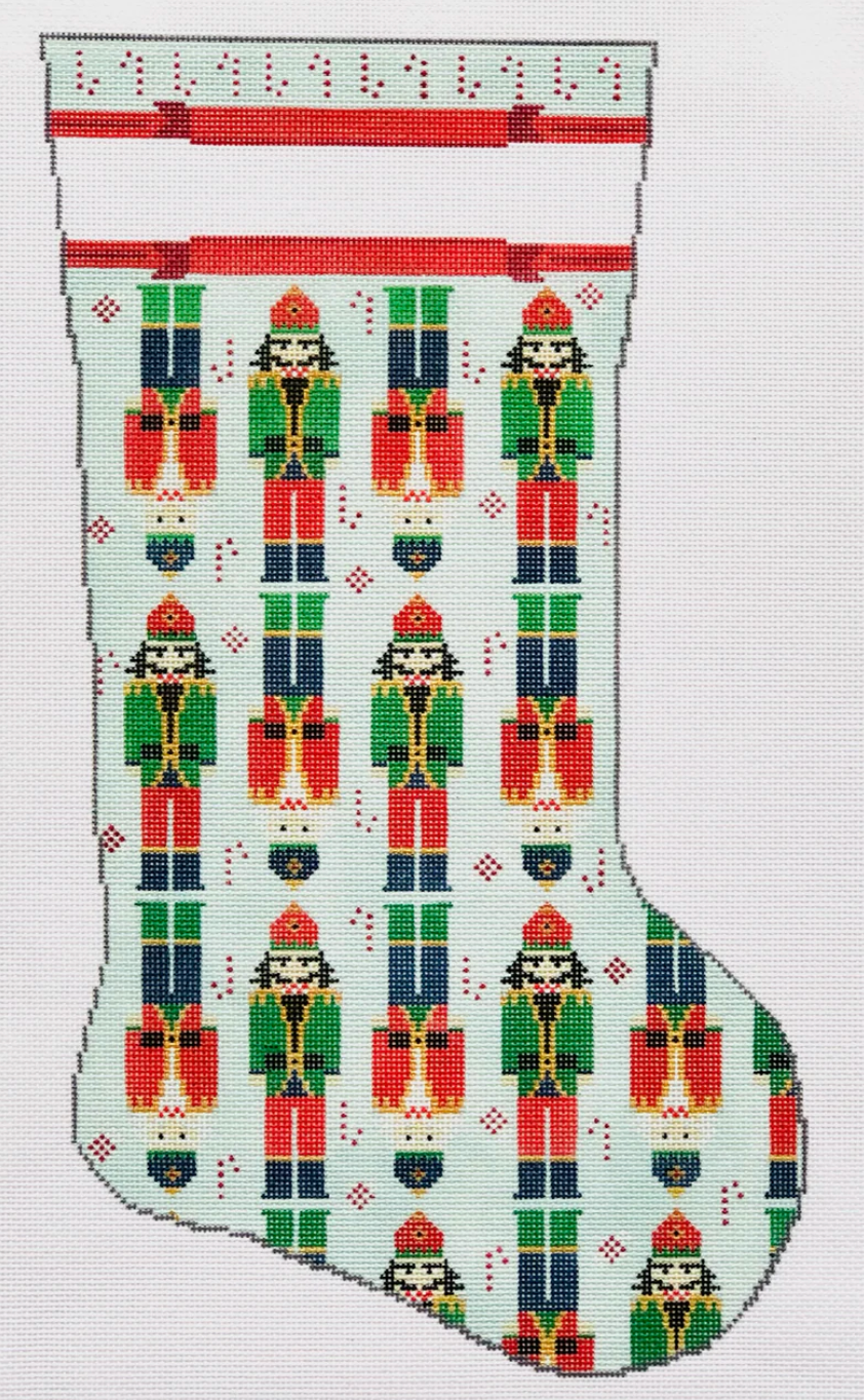 KCD7612B Nutcrackers on Blue Stocking