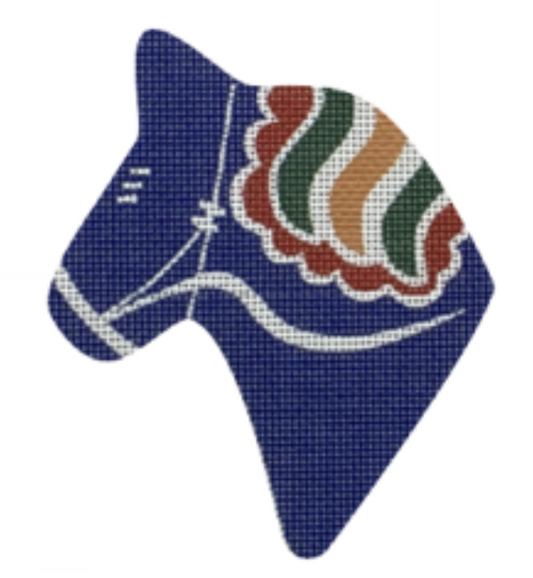 NOR14 Dala Horse Head - Blue